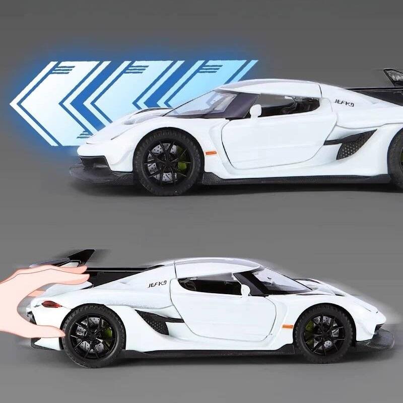 Koenigsegg Jesko Attack Суперкар Симуляция Литые и Игрушечные Транспортные Средства Звуки и Свет Машинка с Инерционным Двигателем 1:32 Подарки из сплава для детей