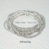 6-Piece Glitter Silvery Rhinestone Ultra Fine Tennis Stretch Bracelet Bangle For Women Party Wedding Anniversary Gift