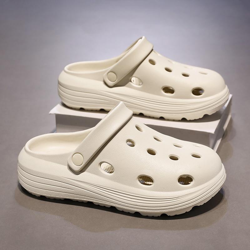 Модные мужские сандалии шлепанцы для мужчин обувь для мужчин плоские сандалии обувь с отверстиями нескользящая толстая подошва для дома и улицы износостойкая новая