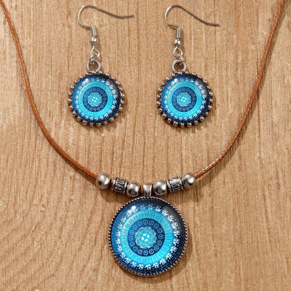 Стеклянное ожерелье Boho Evil Eyes Rope для женщин и мужчин, цветное ретро-цветочное турецкое ожерелье Lucky Eye, цепочка для ключицы