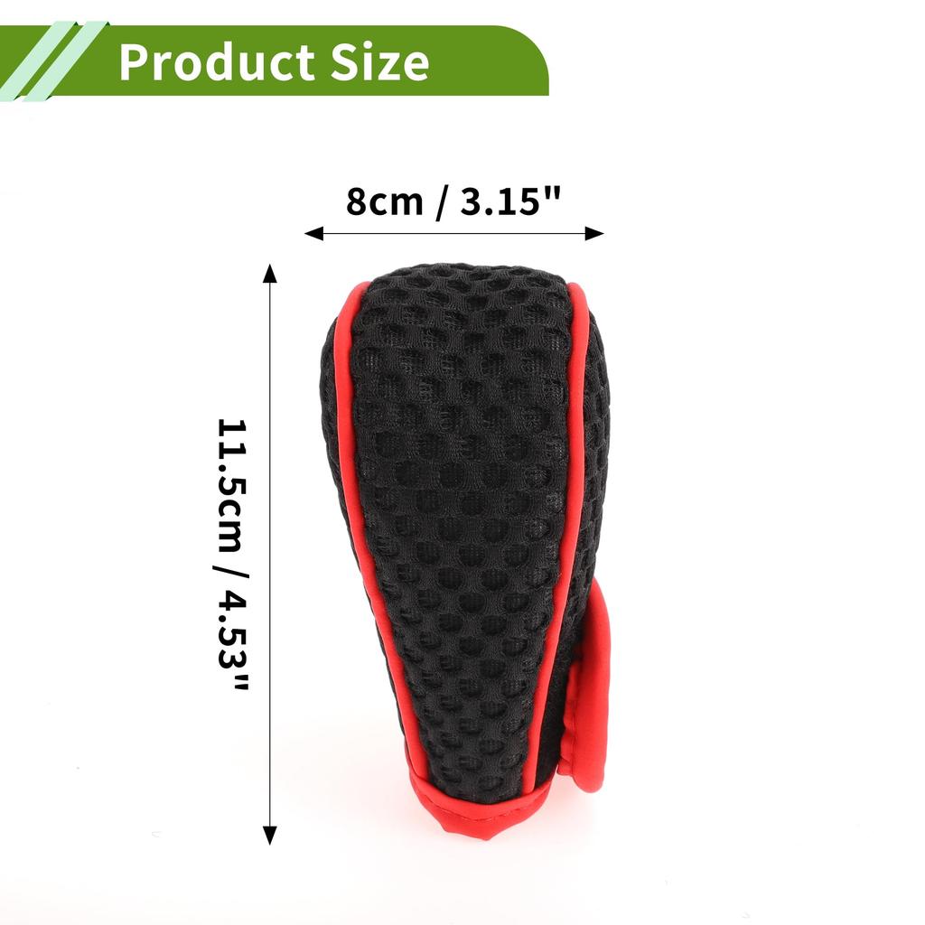 HOPESPANNER Universal Gear Shift Knob Cover Stick Shift Steering Wheel Protector Automotive Fabric 1PCS Anti-Slip Black
