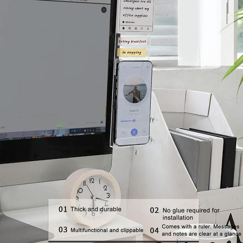 Креативная доска для заметок на монитор для липких заметок, прозрачный держатель для визиток, подставка для телефона, настольный пластиковый держатель, канцелярские товары