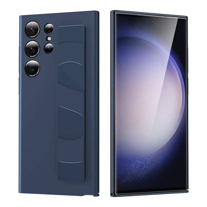 Роскошный простой, приятный на ощупь жесткий эластичный ремешок на запястье для Samsung Galaxy S25 S24 S23 Ultra Plus противоударный чехол