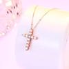 Real 5.5 Carat Moissanite Necklace Cross Pendant Rose Gold S925 Pure Silver Gold Neck Chain Jewelry Pass Diamond Tester