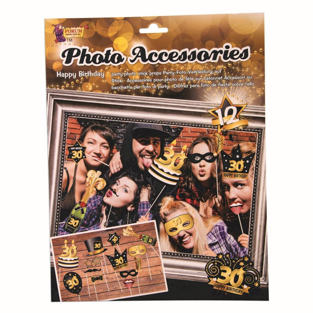 Bristol Novelty 30th Birthday 12 Piece Stick Prop Set