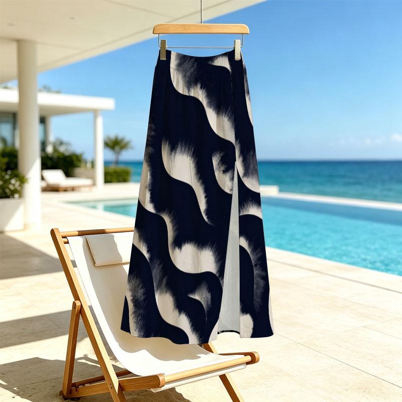 Women's High Slit Skirt with Comfortable Fabric,Versatile for Daily,Beach & Travel,Elegant Casual Style