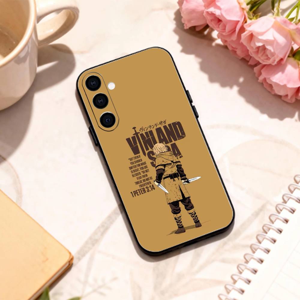 Viking V-Vinland Saga phone Case For Samsung Galaxy A73,A72,A71,A70,A53,A52,A51,Others Soft Black Shell