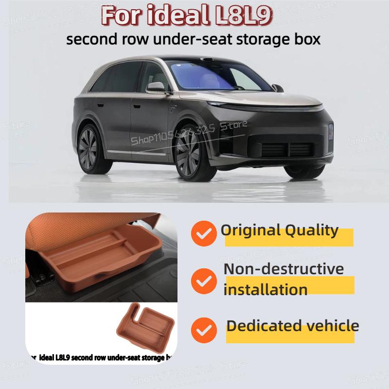 Under Second Row Seat Storage Box For Li Auto L8 L9 Car Rear Seat Organizer Tray Interior Modification Stowing Accessories