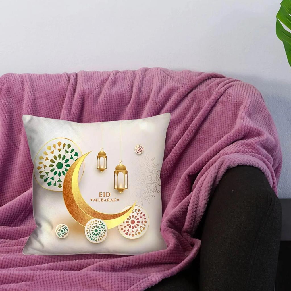 Ramadhan Decoration Eid Decorative Pillowcases Sofa Cushion Covers Bed Pillowcases Polyester Pillowcases Muslim Home Decor