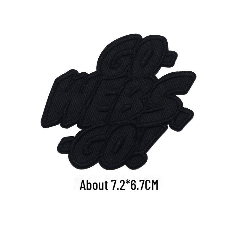 Черная самоклеящаяся вышитая нашивка для самостоятельного ремонта и украшения одежды