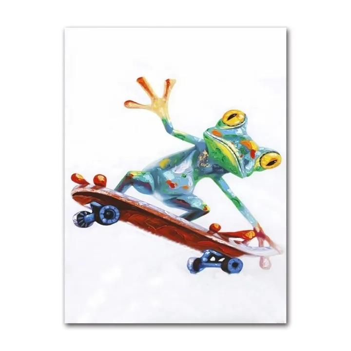Симпатичная лягушка, граффити, художественная картина на холсте, абстрактные постеры с животными и принты на холсте, настенная художественная картина для дома, Декор в гостиную