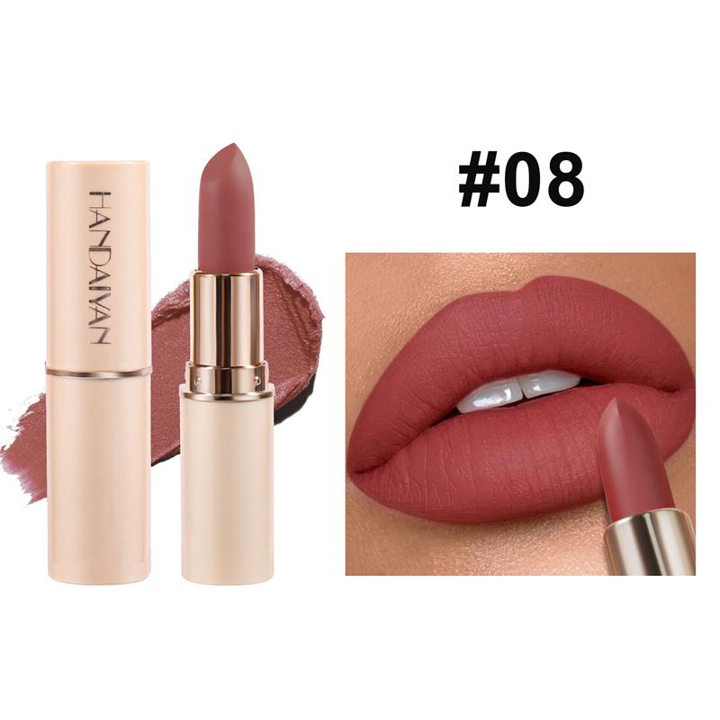 HANDAIYAN 8 Nude Velvet Lipstick Sexy Charm Texture Lipstick Водостойкая антипригарная матовая помада для губ
