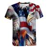 Летний топ с круглым вырезом и принтом американского орла 3D, модные повседневные футболки с короткими рукавами для мужчин и мальчиков, универсальные футболки