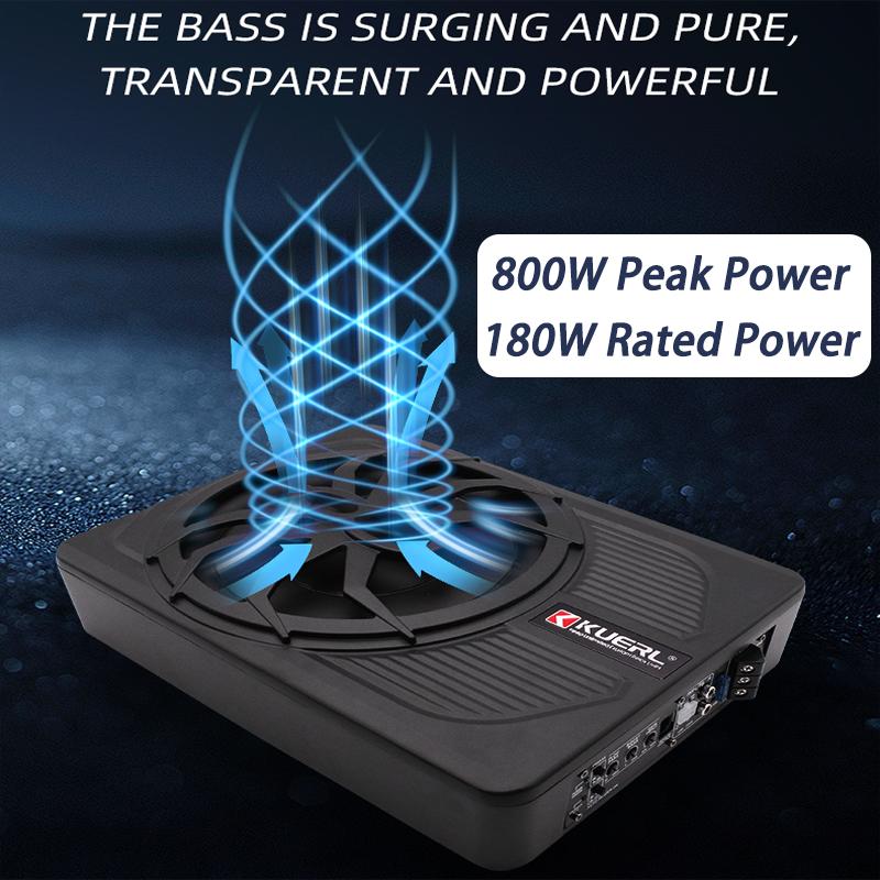 10 Inch Car Speakers Active RMS 180W Stereo Pure Bass Installed Under The Seat Ultra-Thin Subwoofer APP Control Colorful Light