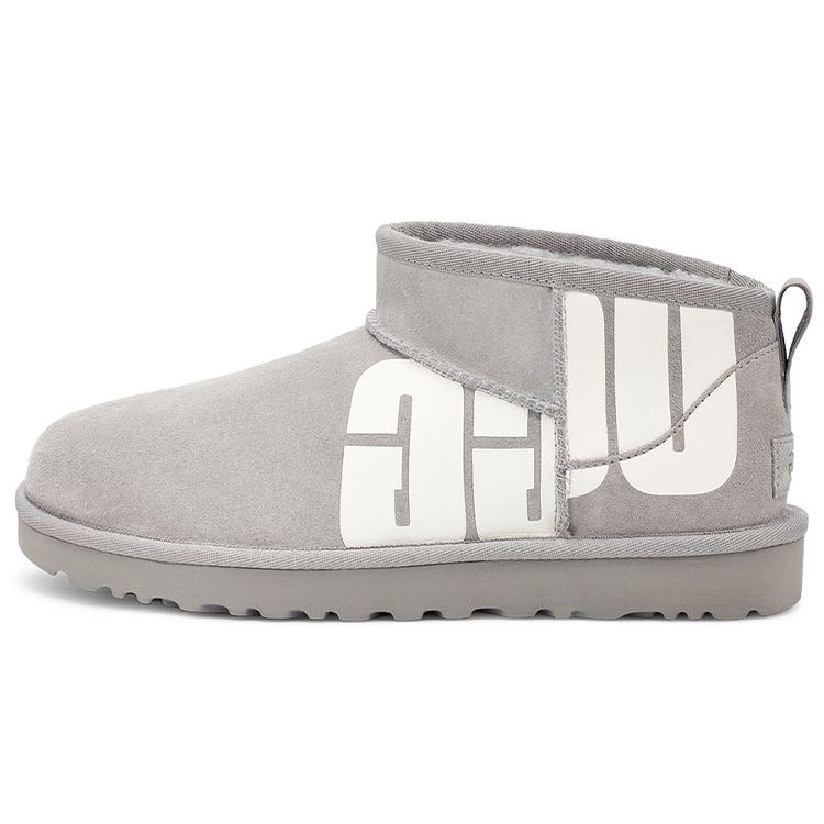 UGG Classic Ultra Mini Chopped Sheepskin Warm Durable Non-Slip Classic Mini Short Plush Ankle Snow Boots Women Boots Pebble-Grey 1126373-CBB
