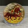 Coin Decoration 2026 Zodiac Horse Colored Commemorative Medal Year Of The Horse Birthday Small Gift Metal Crafts