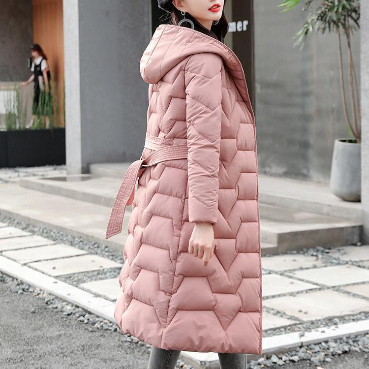 Women's Winter Long Wadded Jacket Female Plus Size Solid Color Hooded Cotton-padded Clothes Casual Loose Warm Down-filled Coats