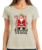 Christmas Is Coming Santa Claus Throne Candy Cane Gothic Retr Unisexs TShirt
