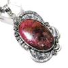 Подвеска из стерлингового серебра 925 пробы с натуральным родонитом ручной работы 2,56 дюйма v4D37
