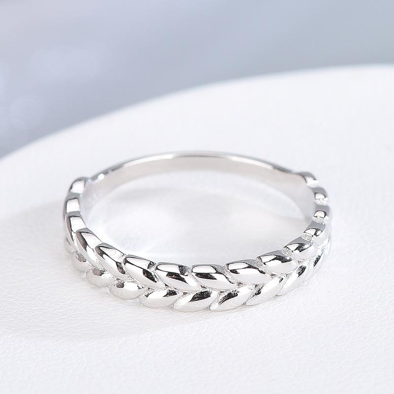 Ювелирные изделия из стерлингового серебра 925 пробы в корейском стиле с рисовым початком, модные универсальные кольца-ювелирные изделия