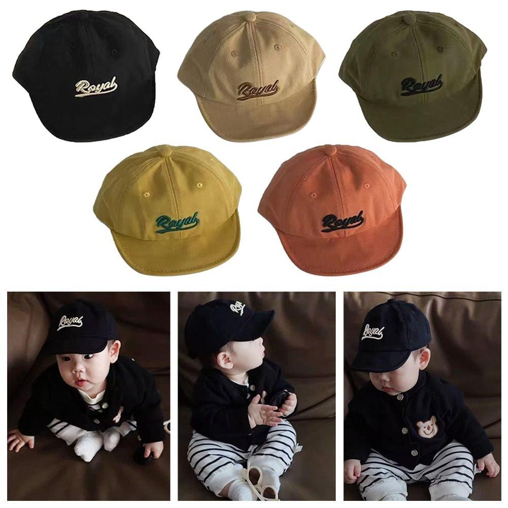 Letter Embroidery Children's Hat Solid Color Sun Protection Cap Boys Girls Caps Peaked Hats