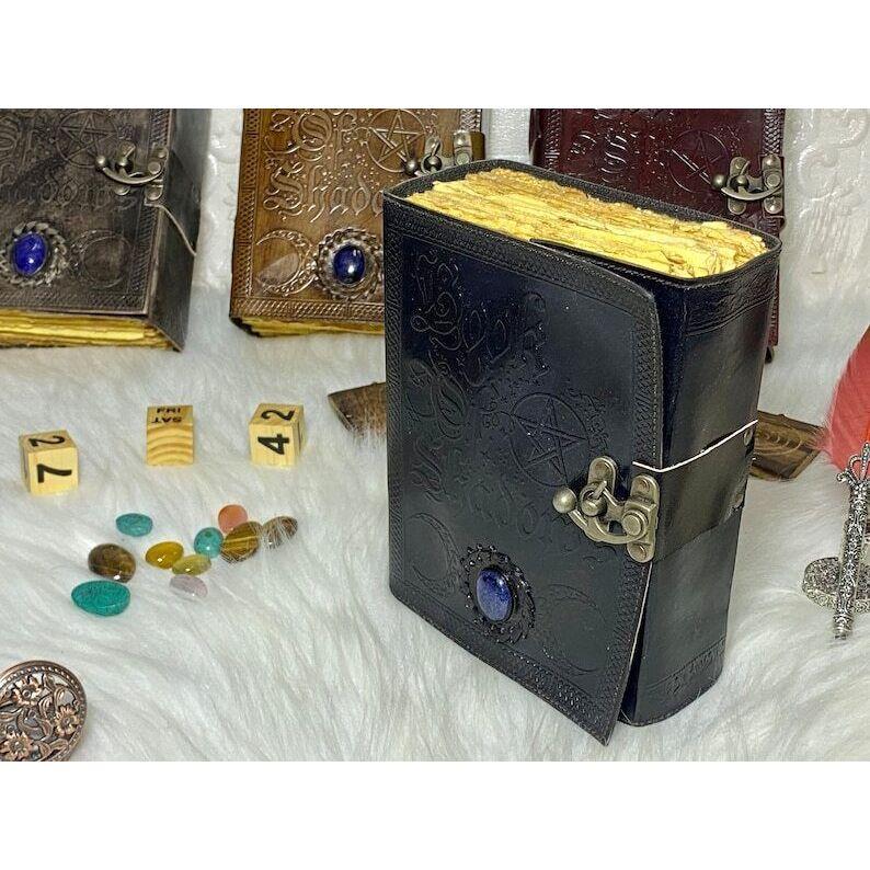 400 страниц Книга теней винтажный кожаный журнал-гримуар ручной работы