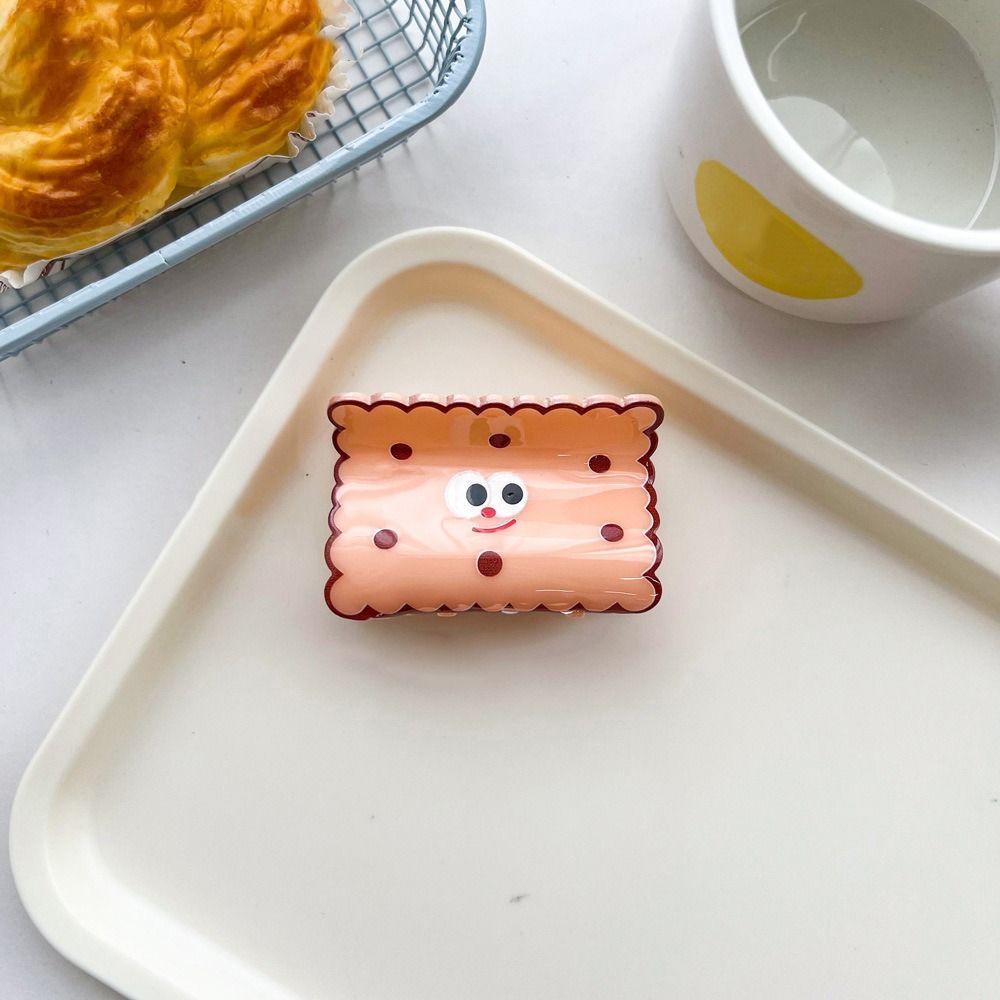 Korean Style Cookie Shark Clip Headwear Acetate Hair Clip Sweet Cookie Hair Claw Wash Face