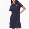 Fila Logo Print Sports Fashion Casual Polo Dress Women Dresses Legendary-Blue F11W138307F-NV