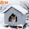 Домик для уличных кошек с приподнятыми ножками, ветрозащитный, прочный, теплый, погодостойкий, зимний