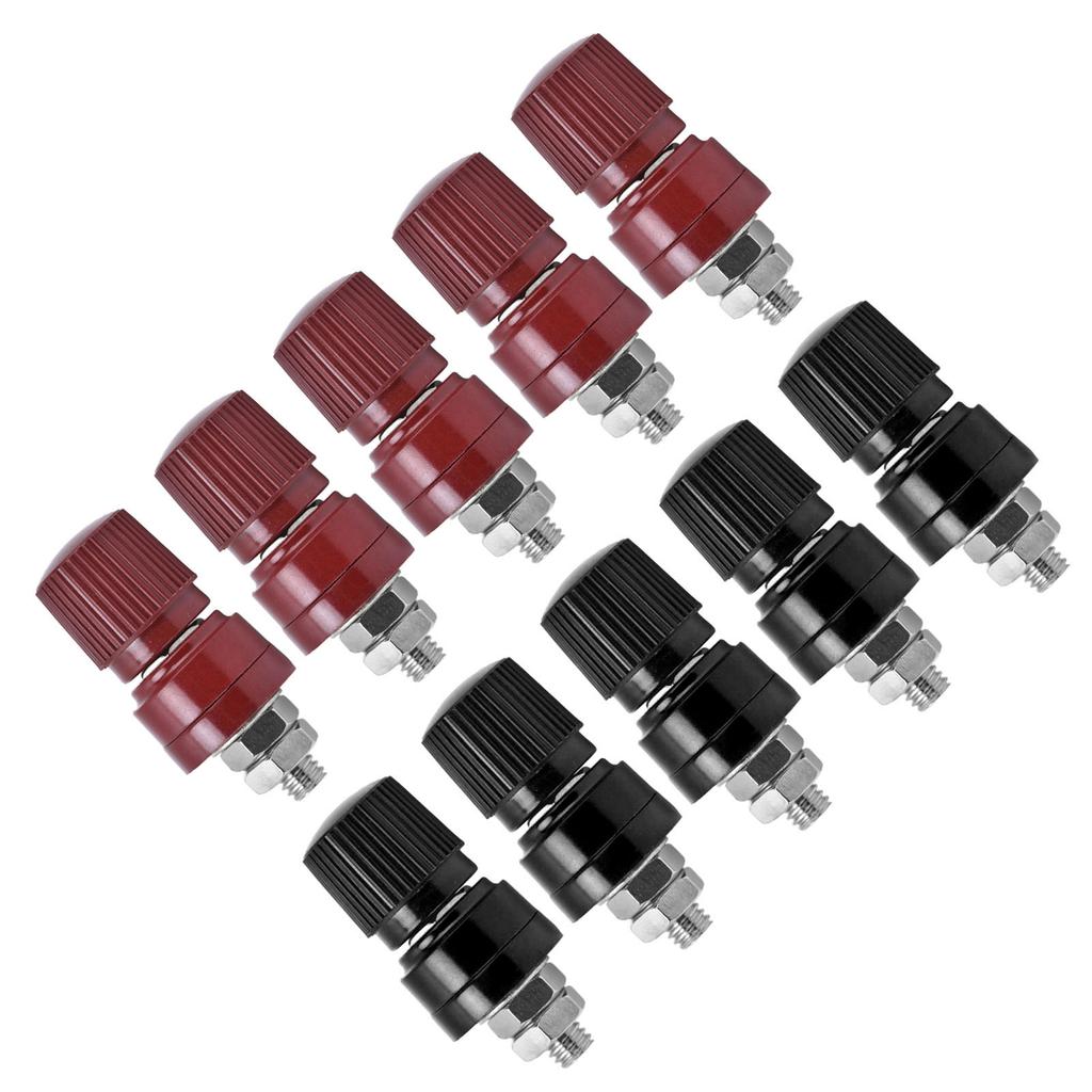 5 Pairs Binding Post Grounding Brass Nickel Plated M6 Thread Welding Power Terminal 0V‑380V