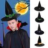 Velvet Halloween Hat Bending Angle Devil Cap Simple Halloween Witch Wizard Hat  Adults
