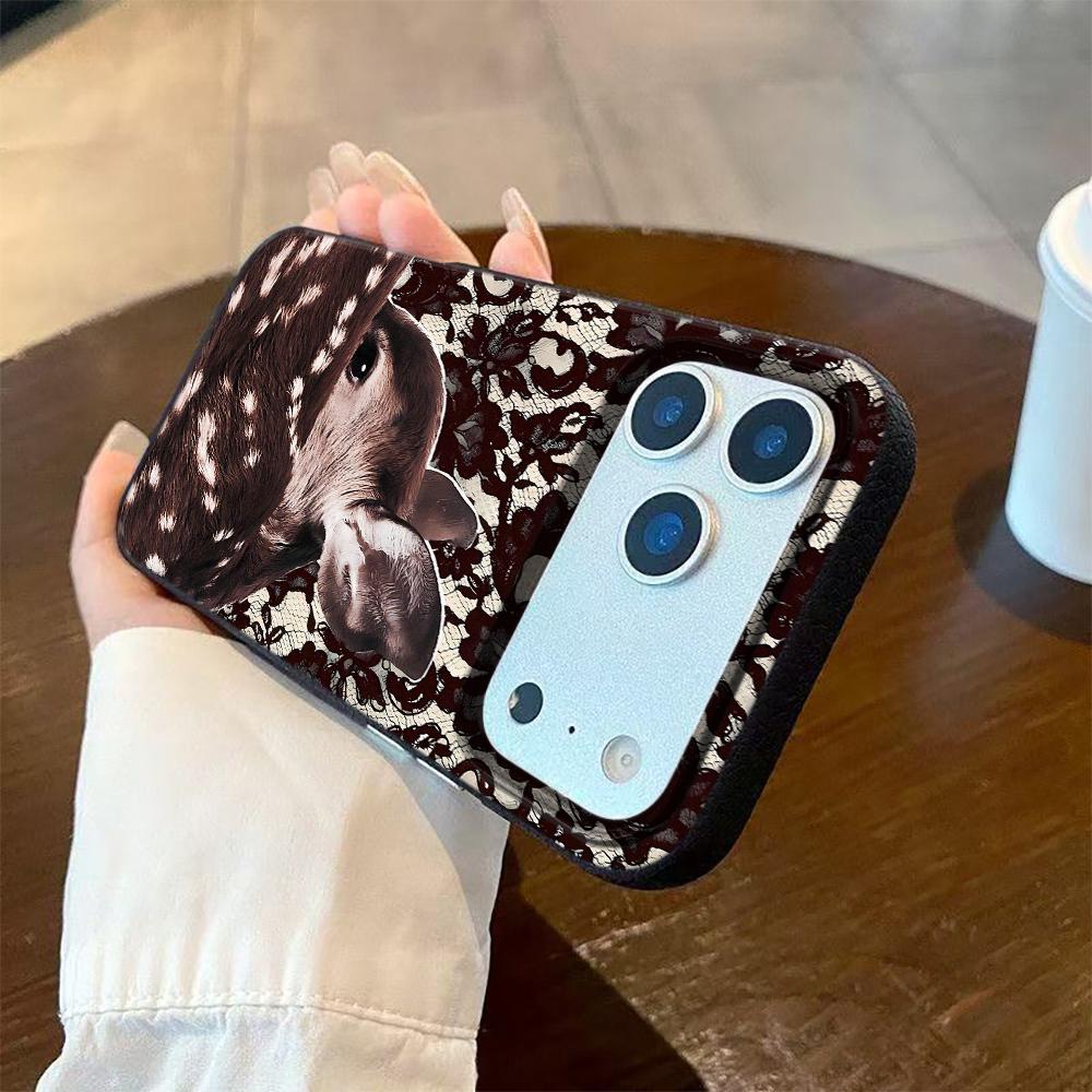 Силиконовый чехол для телефона с узором из кружевного оленя для iPhone 17 Pro Max 11 12 13 14 15 16 Pro 17 Air 15 14 Plus X XS XR Мягкая крышка