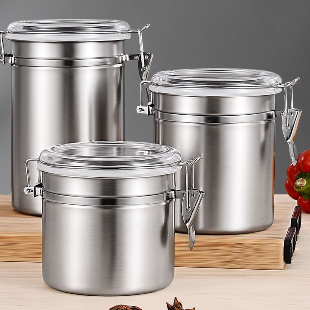 1 шт., держатель для канистры из нержавеющей стали для хранения продуктов, бутылки для кофе, муки, сахара, чая