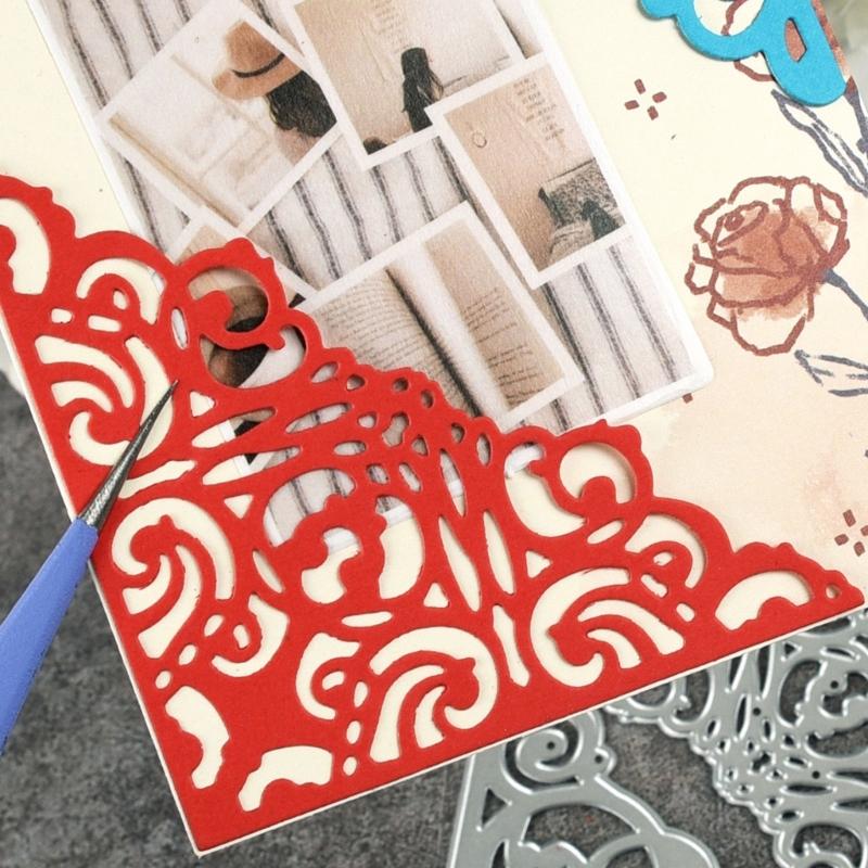 Геометрические треугольные режущие штампы из углеродистой стали для скрапбукинга, изготовления открыток, альбомов, декоративного тиснения бумаги, вырубки