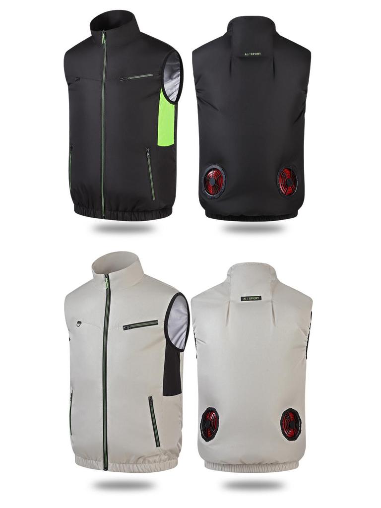 Мужской охлаждающий жилет для улицы с вентилятором для предотвращения теплового удара и защиты труда - Идеален для строительства и сварки