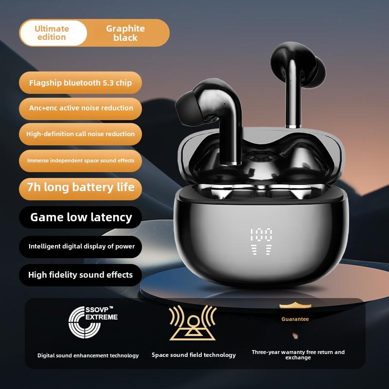 New Active Noise-cancelling ENC Bluetooth 5.3 Headset Button Battery Ultra Long Life TWS