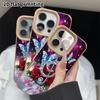 Phone Case: 2D flat lambskin suitable for iPhone 18, 17, 16, 15, 14, 13Pro protective cases, sparkling butterfly, Christmas and Halloween gifts