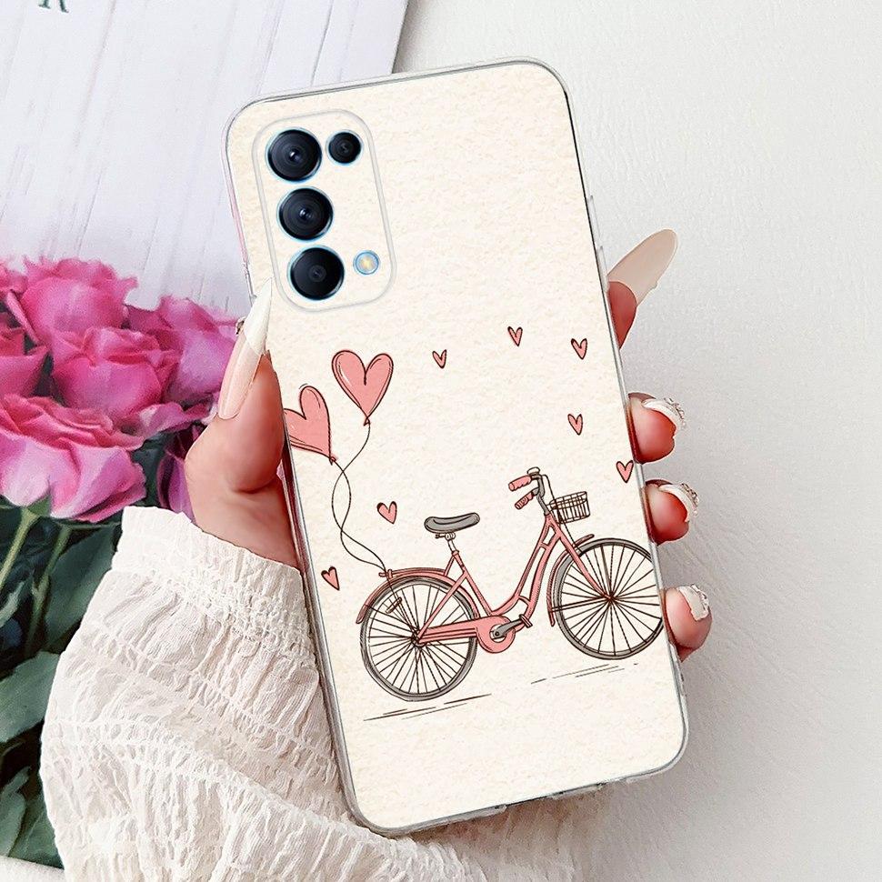 For Oppo Reno5 5G Case Stylish Flower Butterfly Soft Silicone Case For Oppo Reno5 Reno 5 K 5K Cases CPH2145 Cover Coque Bumper