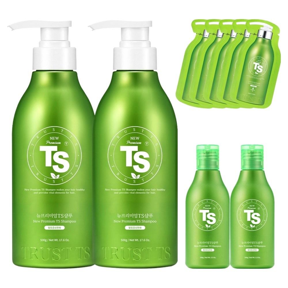 TS New Premium Hair Loss Relief Shampoo 500g x 2P + 100g x 2P + 6g x 5P Set 1 pcs
