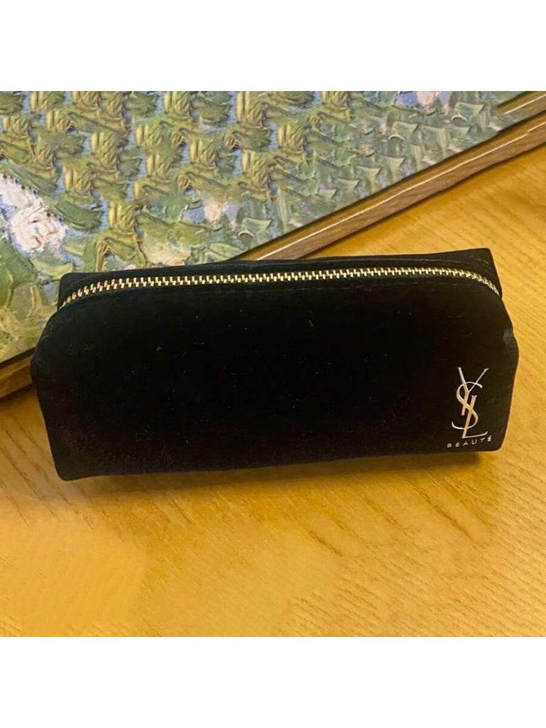 YSL - Черная сумка для хранения кистей для макияжа, также можно использовать как пенал. Это элегантно, просто, компактно. Подходит для повседневного использования и универсален