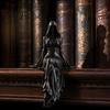 Викторианский книжный полка Орнамент 3D Печатная Фигурка Богини Жнеца, Эфирная Фигура в Капюшоне Скульптура, Темная Готическая Девушка Скульптура Фэнтези Статуя