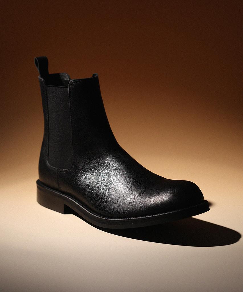 Firenze Atelier [Vibram] All Day Round Toe Chelsea Boots 2600 [Crack Black]
