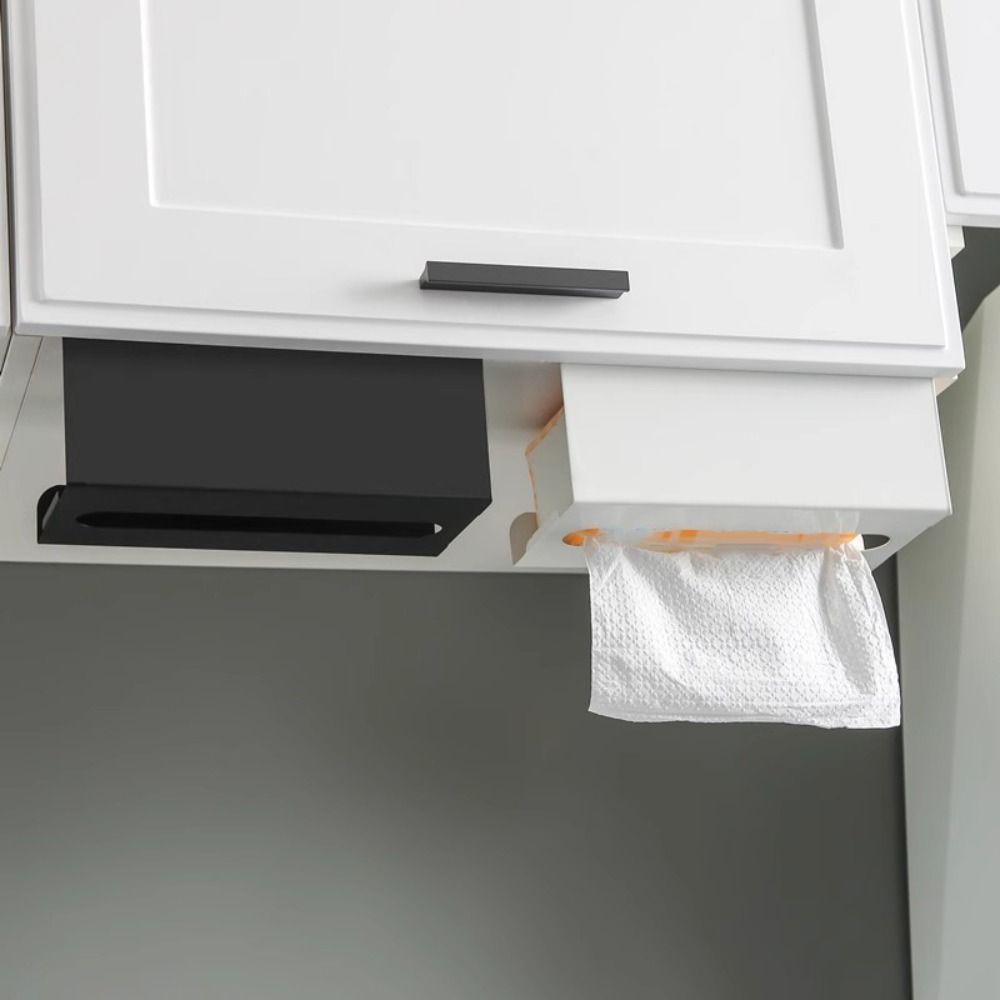 Punch-Free Wall-Mounted Tissue Rack Moisture-proof Napkin Storage Holder Under Cabinet