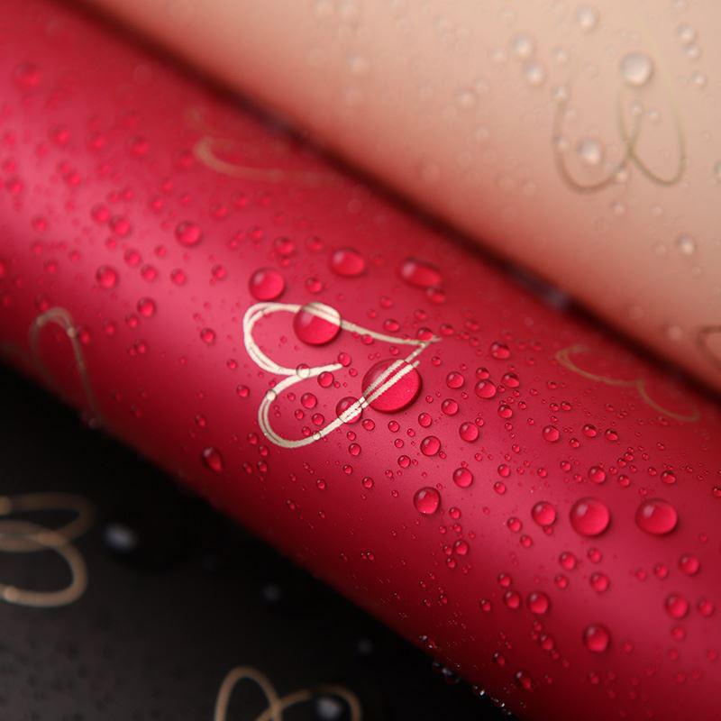 20 листов цветочной упаковки, водонепроницаемая подарочная упаковочная бумага, пластиковая бумага с принтом любви