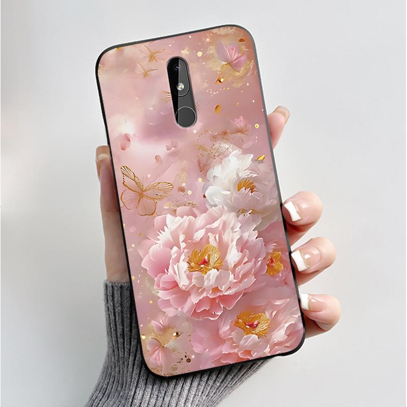 Printing Pattern Case For Nokia 3.2 / Nokia 3 / Nokia 3.1 Capa Coque Soft Silicone Black Shell Cover Cute Flower Cartoon Casing