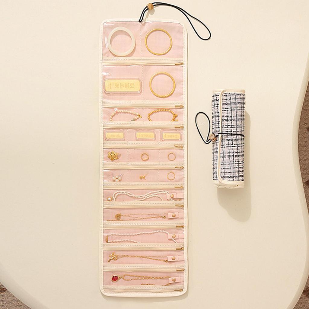 Travel Jewelry Case Organizer Roll Small Pouch Girls Rings Jewelry Travel Case For Earrings Rings Bracelets Watch Brooches Women