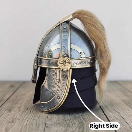 Шлем Маршала Эомера Властелин Колец Шлем Всадника Рохана Шлем LARP, Шлем Рыцаря Стальной Фэнтези Косплей Броня