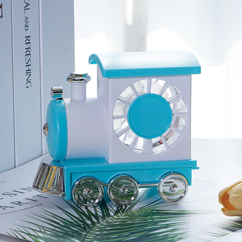 Summer Cartoon Train USB Rechargeable Portable Desktop Fan Toy