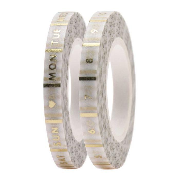 2 Thin Date Masking Tapes - Gold