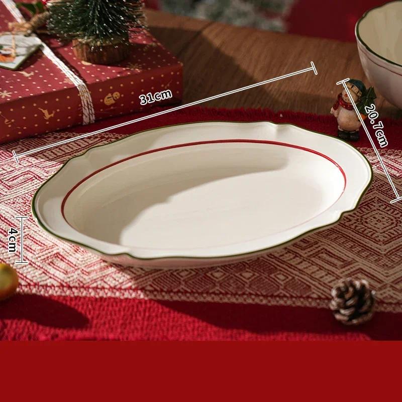 Креативный набор керамических тарелок в виде рождественской елки, изысканные десертные тарелки для ресторанов, изысканная салатная тарелка для завтрака, изысканная столовая посуда